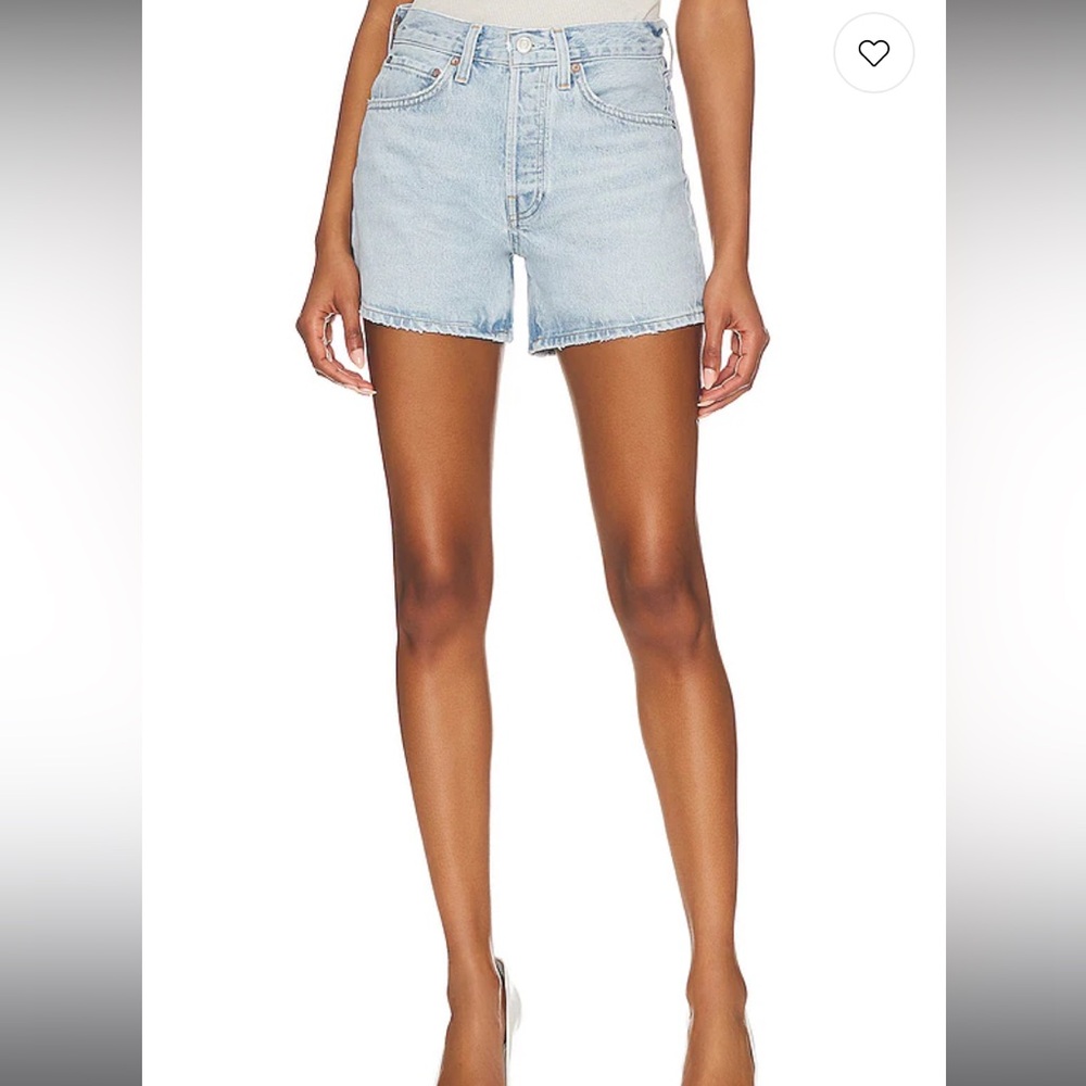 Agolde Light Wash High-Rise Denim Jean Shorts